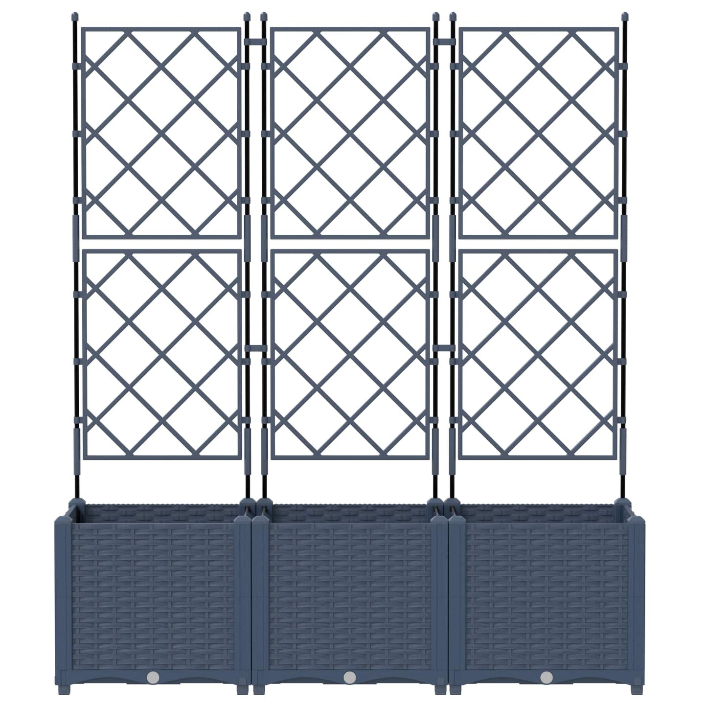 vidaXL Κηποτινάκι με Τρέλα 3 pcs Γκρι 120 x 40 x 143 εκ. PP
