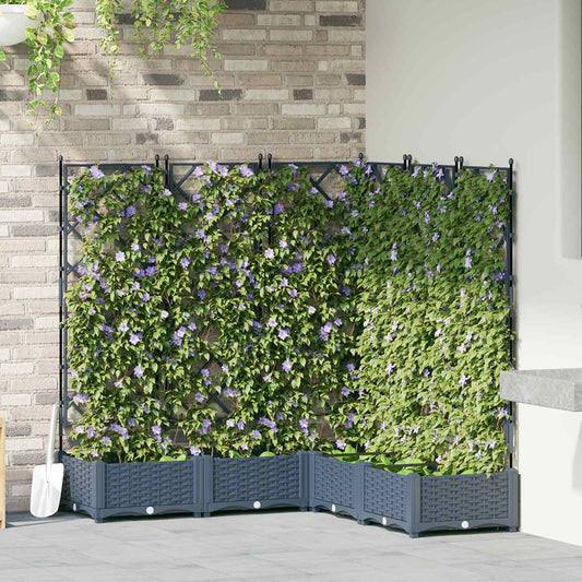 vidaXL Γλάστρα Κήπου 5 pcs Γκρι 120 x 120 x 125,5 εκ. Πλαστικό