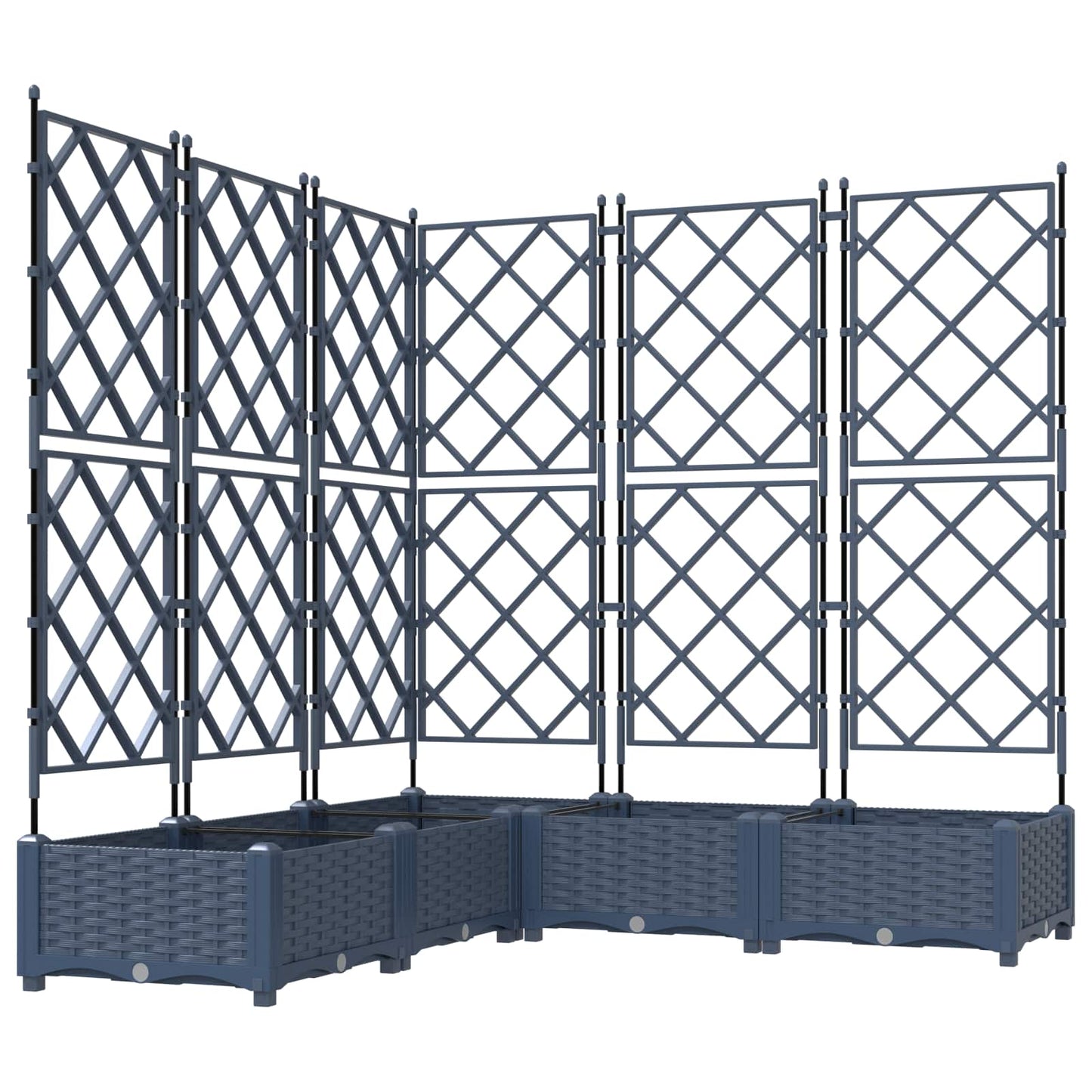 vidaXL Γλάστρα Κήπου 5 pcs Γκρι 120 x 120 x 125,5 εκ. Πλαστικό