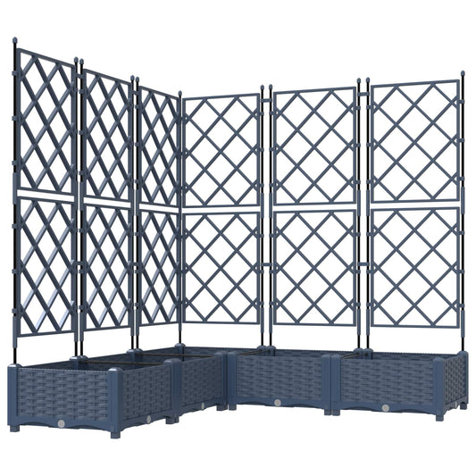 vidaXL Γλάστρα Κήπου 5 τμχ. Γκρι 120 x 120 x 125,5 εκ. PP