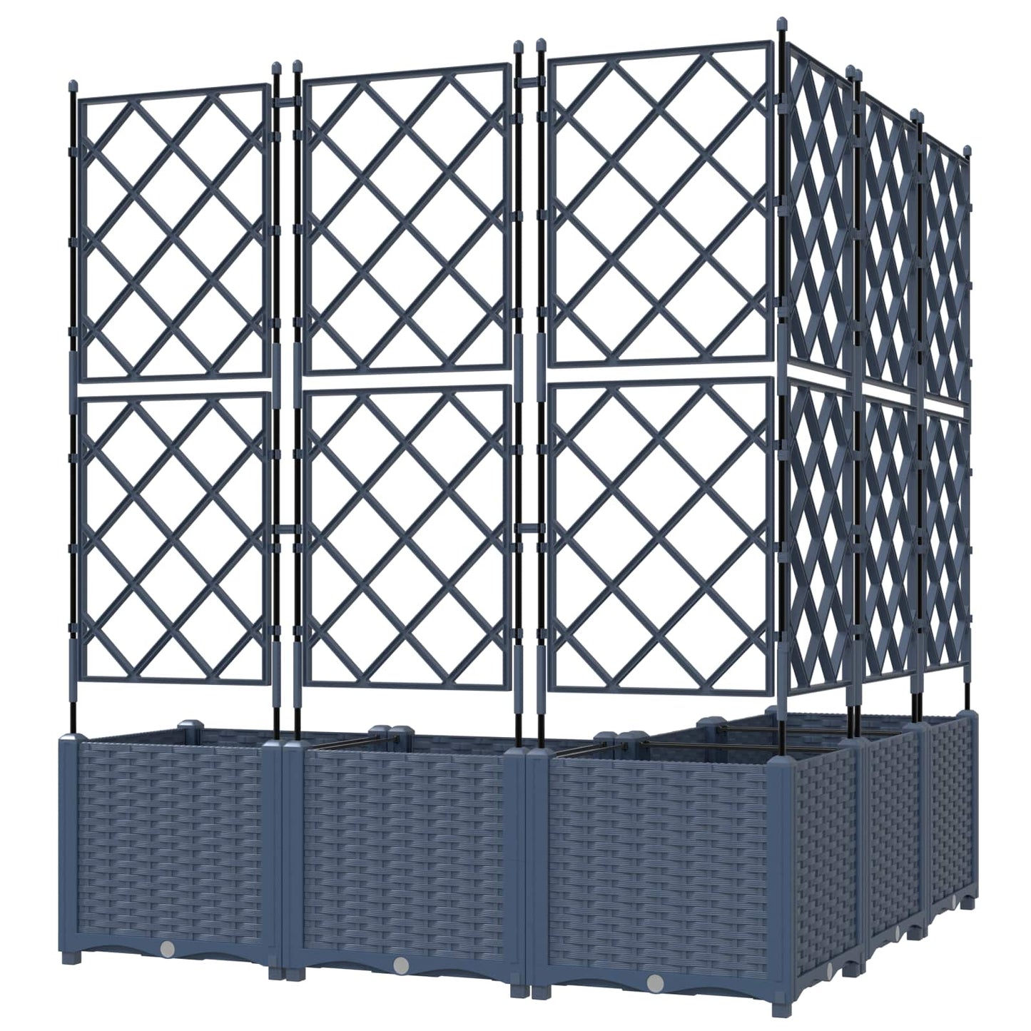 vidaXL Κηποτινάκι με Τρέλα 5 pcs Γκρι 120 x 120 x 143 εκ. PP