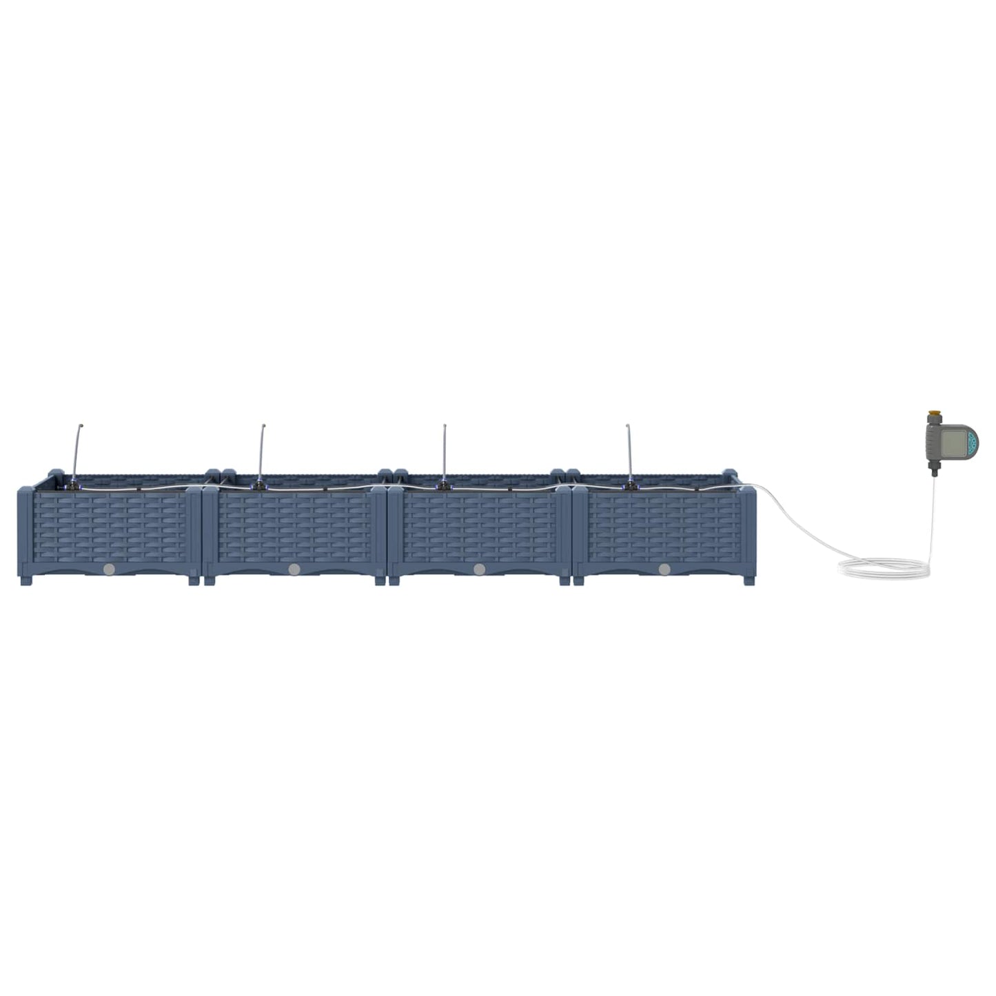 vidaXL Γλάστρα Κήπου 4 pcs Γκρι 160 x 40 x 22 cm Πλαστικό
