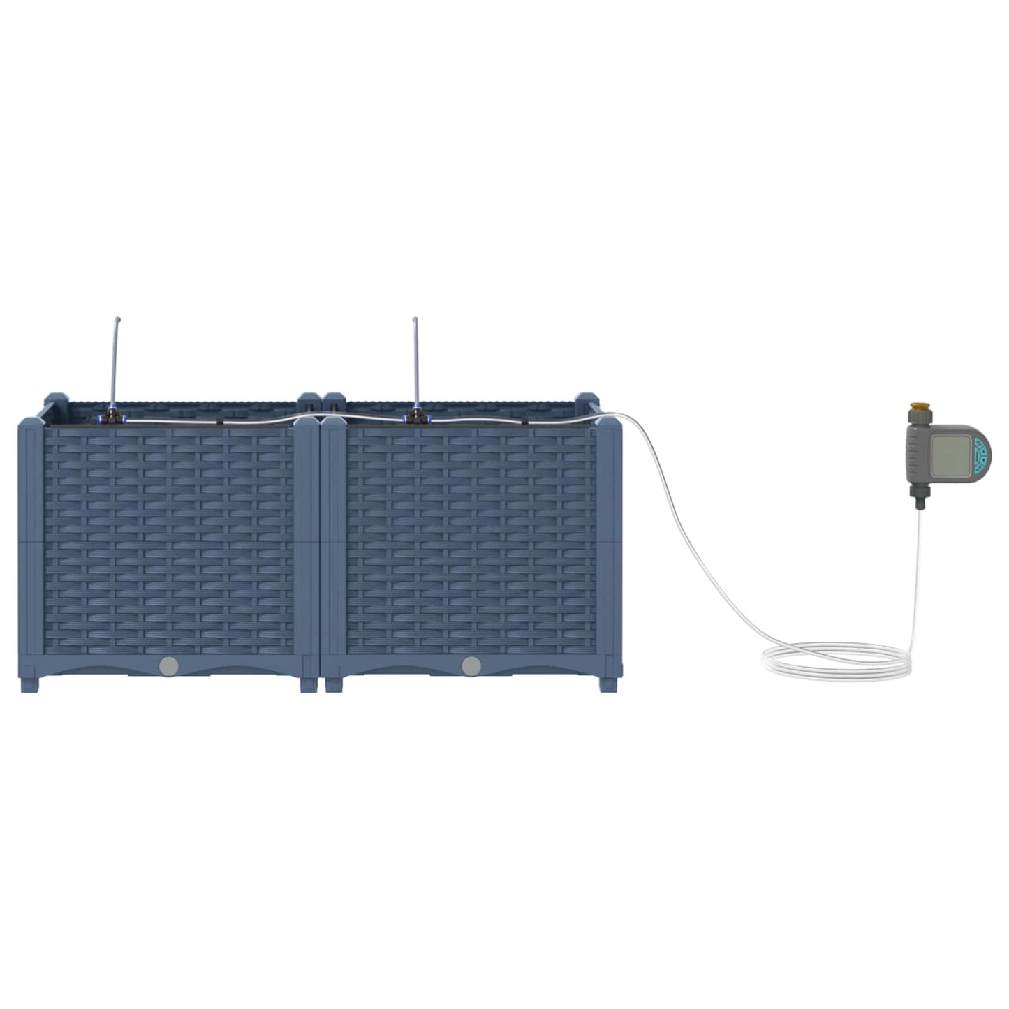 vidaXL Γλάστρα Κήπου 2 pcs Γκρι 80 x 40 x 37,5 cm Πλαστικό