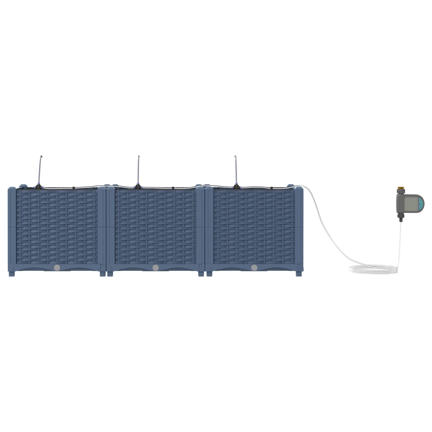 vidaXL Ζαρντινιέρες κήπου Γκρι 120 x 40 x 37.5 cm Ατσάλι