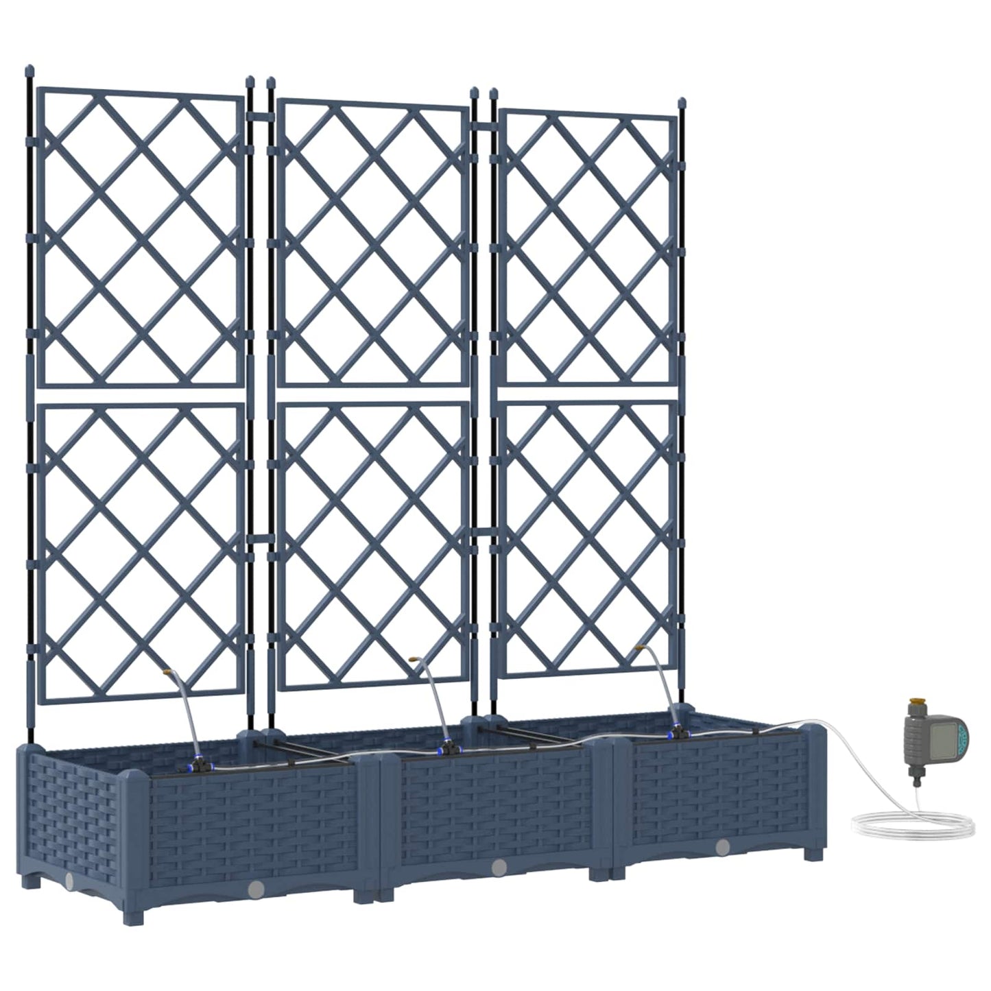 vidaXL Ζαρντινιέρες κήπου Γκρι 120 x 40 x 126 cm Ατσάλι