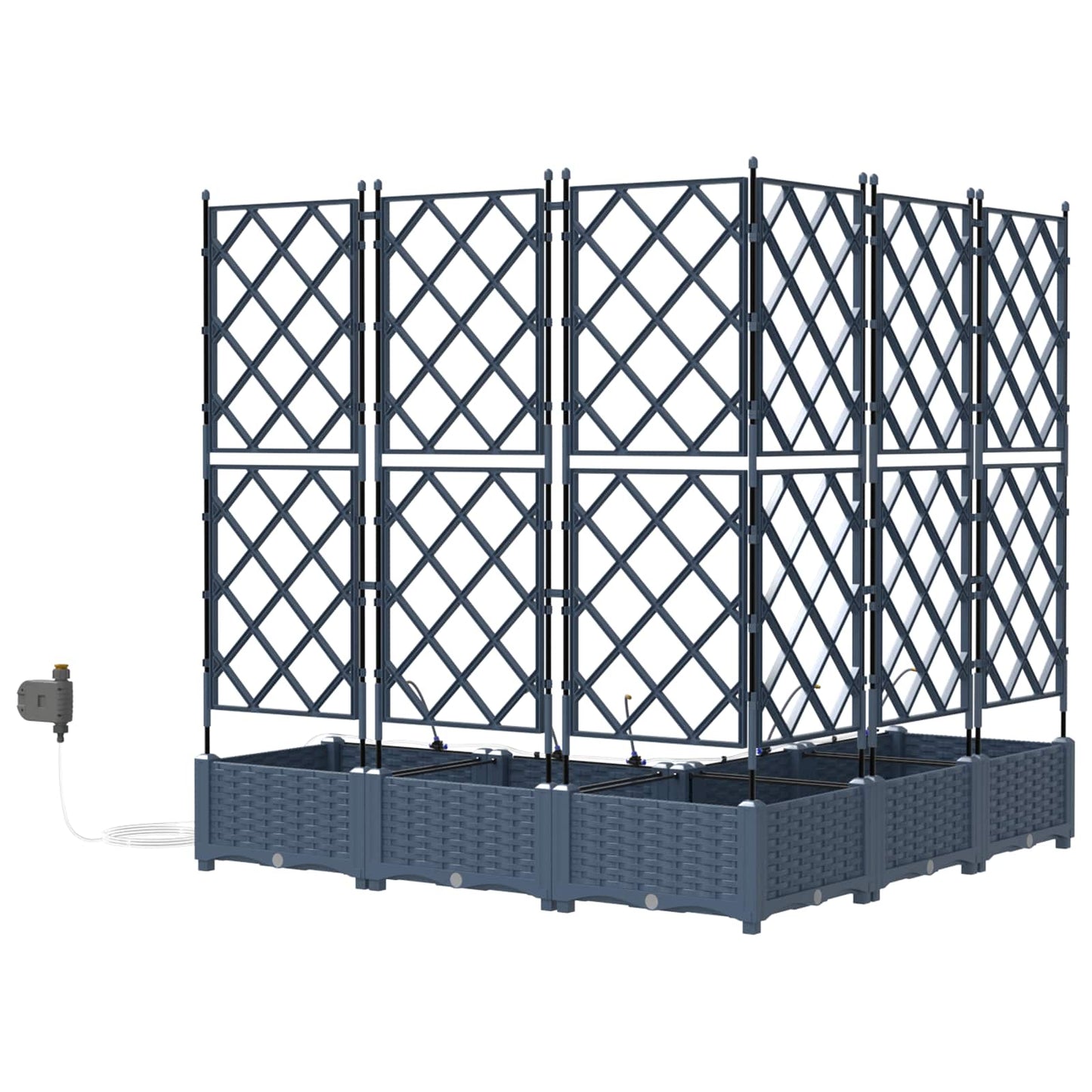 vidaXL Γλάστρα Κήπου 5 τμχ. Γκρι 120 x 120 x 126 cm PP