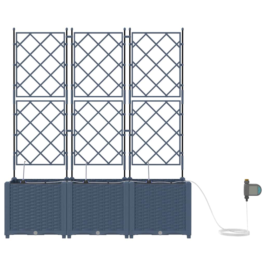 vidaXL Ζαρντινιέρες κήπου Γκρι 120 x 120 x 142 cm Ατσάλι