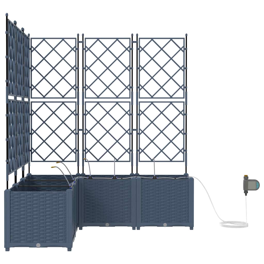 vidaXL Ζαρντινιέρες κήπου Γκρι 120 x 120 x 142 cm Ατσάλι