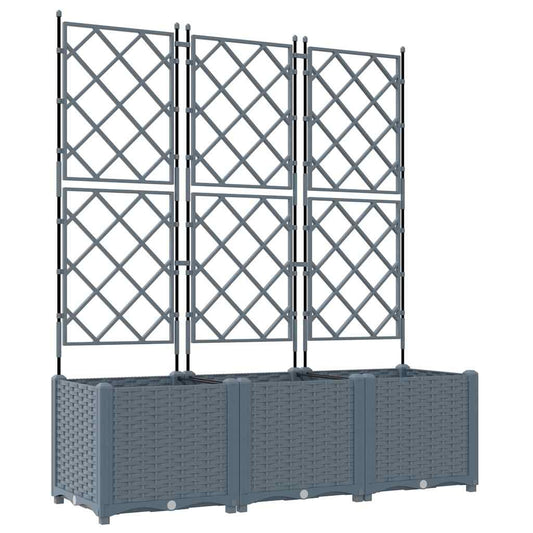 vidaXL Γλάστρα Κήπου 3 τμχ. Ανοιχτό Γκρι 120 x 40 x 143 εκ. PP