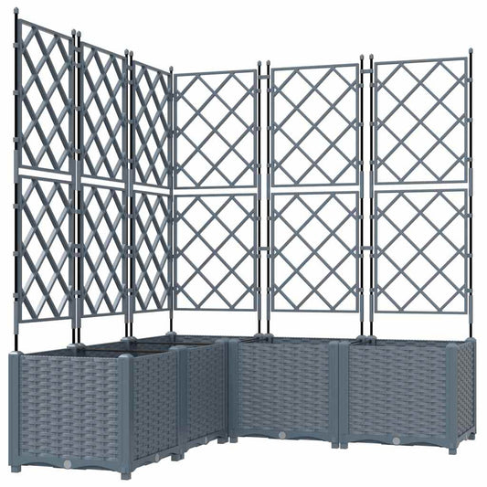 vidaXL Γλάστρα Κήπου 5 τμχ. Ανοιχτό Γκρι 120 x 120 x 143 εκ. PP