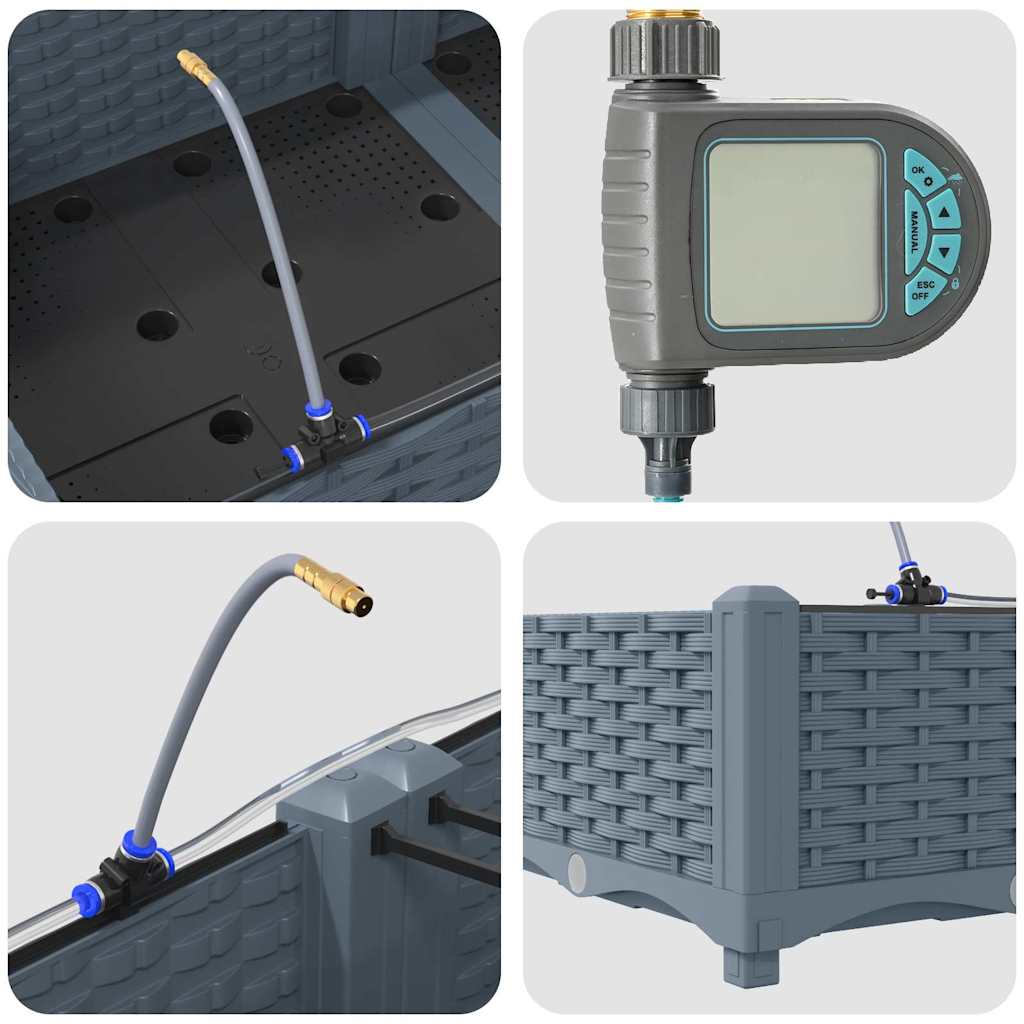 vidaXL Ζαρντινιέρες κήπου Ανοιχτό γκρι 160 x 40 x 22 cm Ατσάλι