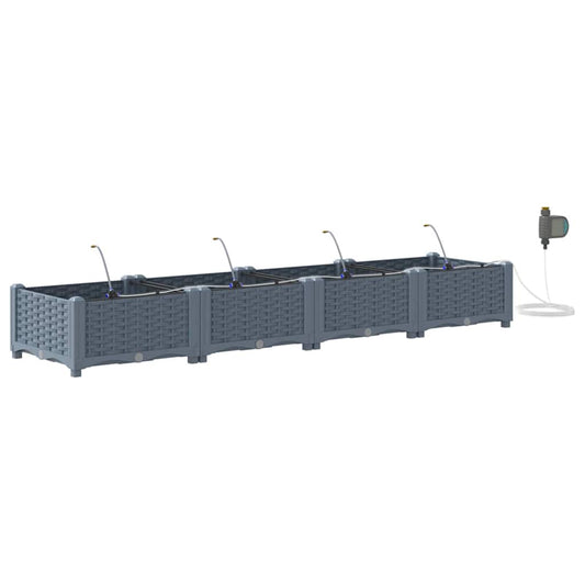 vidaXL Γλάστρες Κήπου 1 τεμ Ανοιχτό γκρι 160 x 40 x 22 cm Πλαστικό