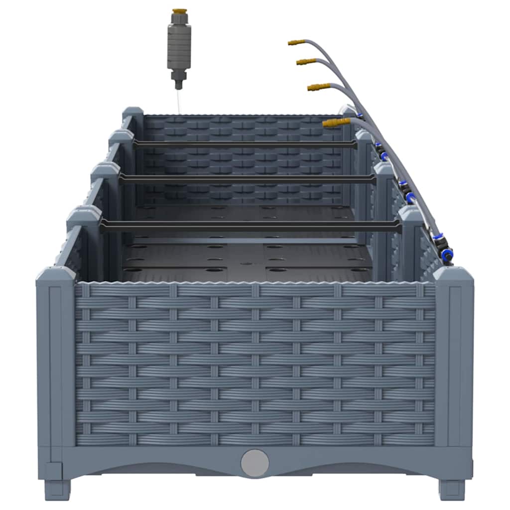 vidaXL Ζαρντινιέρες κήπου Ανοιχτό γκρι 160 x 40 x 22 cm Ατσάλι