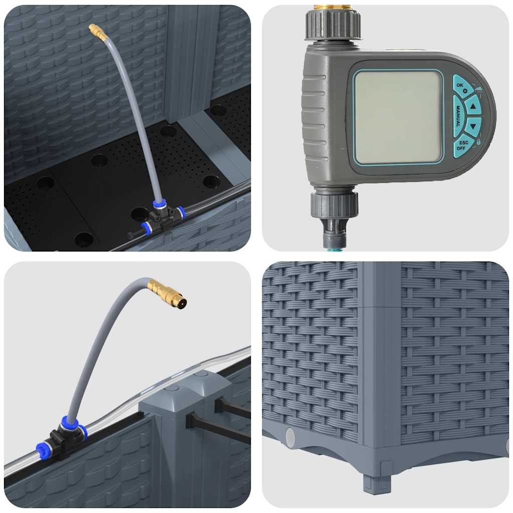 vidaXL Ζαρντινιέρες κήπου Ανοιχτό γκρι 80 x 40 x 37.5 cm Ατσάλι