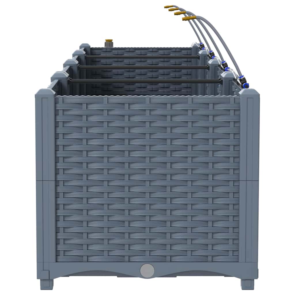 vidaXL Ζαρντινιέρες κήπου Ανοιχτό γκρι 160 x 40 x 37.5 cm Ατσάλι