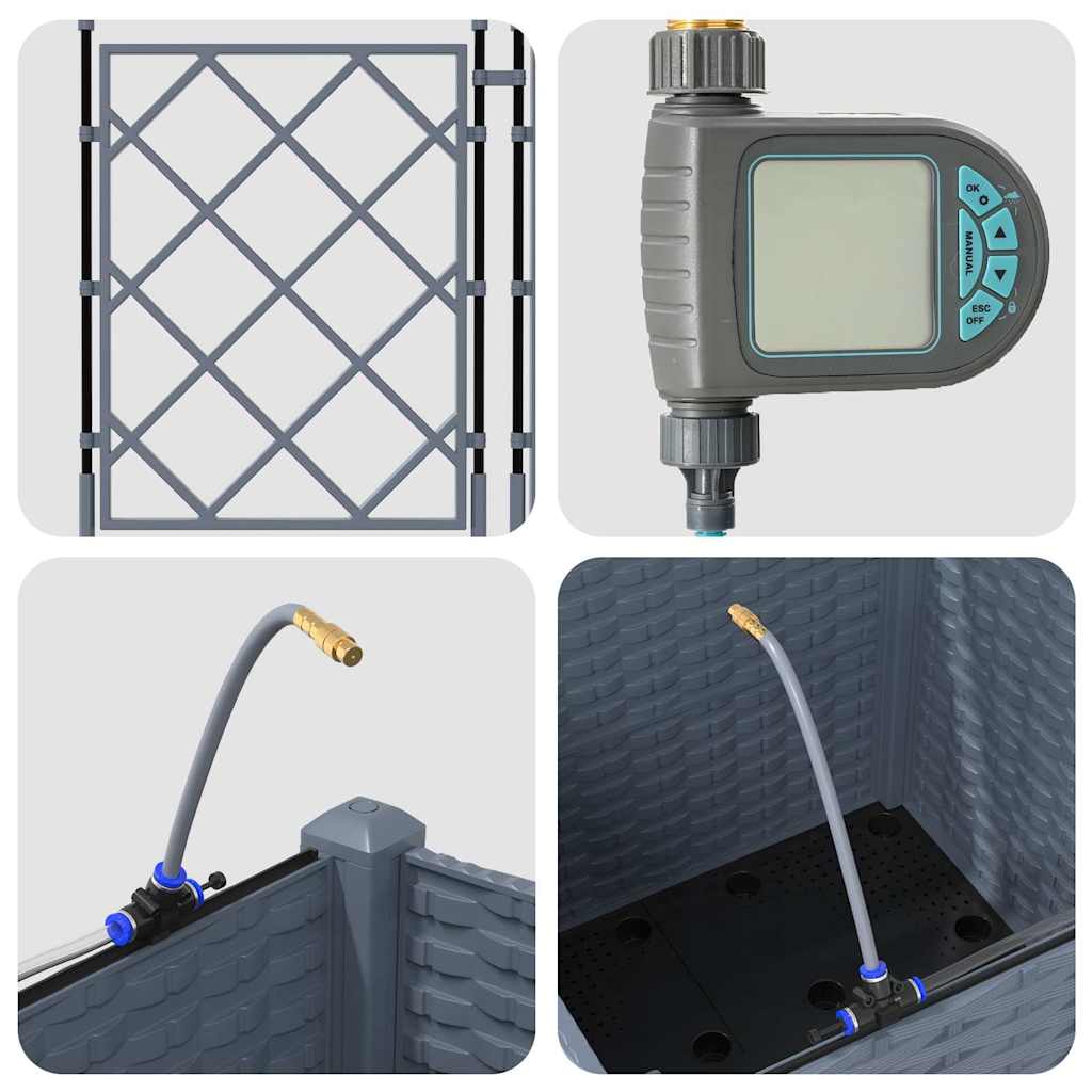 vidaXL Ζαρντινιέρες κήπου Ανοιχτό γκρι 40 x 40 x 142 cm Ατσάλι