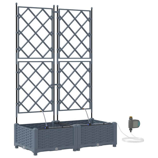 vidaXL Γλάστρες Κήπου 1 τεμ Ανοιχτό γκρι 80 x 40 x 126 cm Πλαστικό