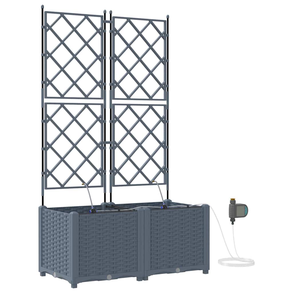 vidaXL Ζαρντινιέρες κήπου Ανοιχτό γκρι 80 x 40 x 142 cm Ατσάλι