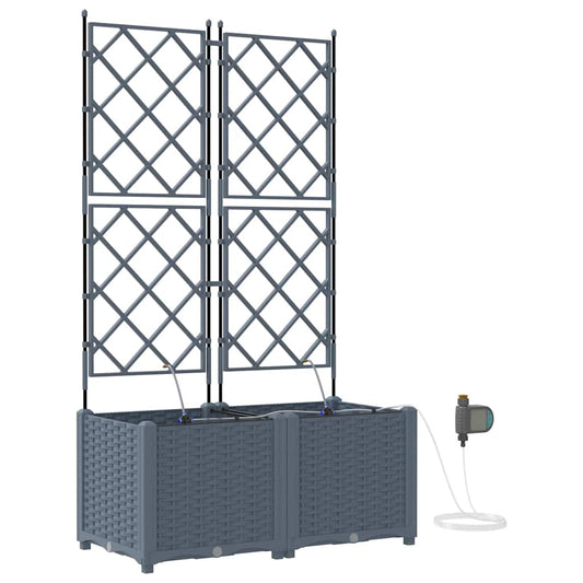vidaXL Γλάστρα Κήπου 2 pcs Ανοιχτό Γκρι 80 x 40 x 142 cm Πλαστικό