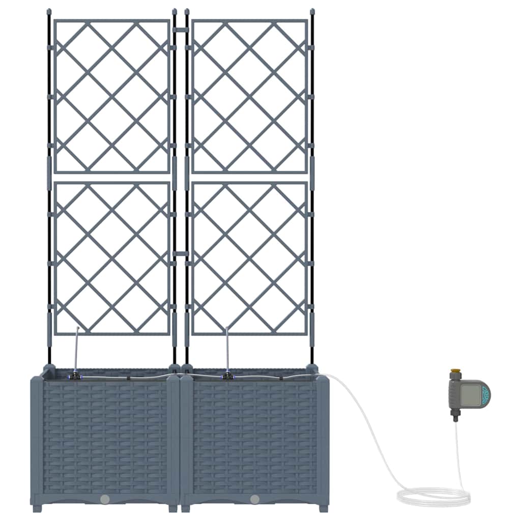 vidaXL Ζαρντινιέρες κήπου Ανοιχτό γκρι 80 x 40 x 142 cm Ατσάλι