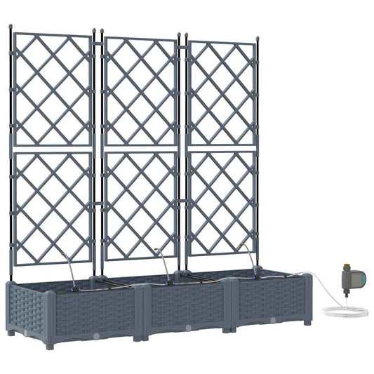 vidaXL Γλάστρες Κήπου 1 τεμ Ανοιχτό γκρι 120 x 40 x 126 cm Πλαστικό
