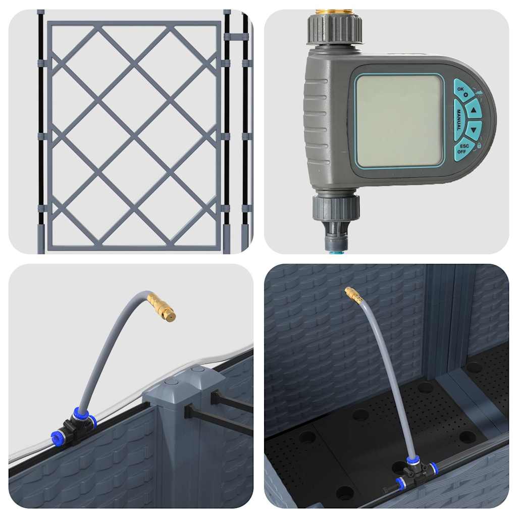 vidaXL Ζαρντινιέρες κήπου Ανοιχτό γκρι 120 x 40 x 142 cm Ατσάλι