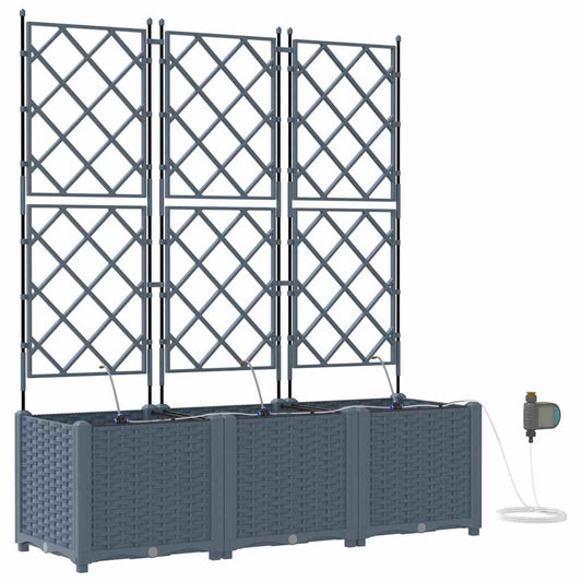 vidaXL Γλάστρες Κήπου 1 τεμ Ανοιχτό γκρι 120 x 40 x 142 cm Πλαστικό