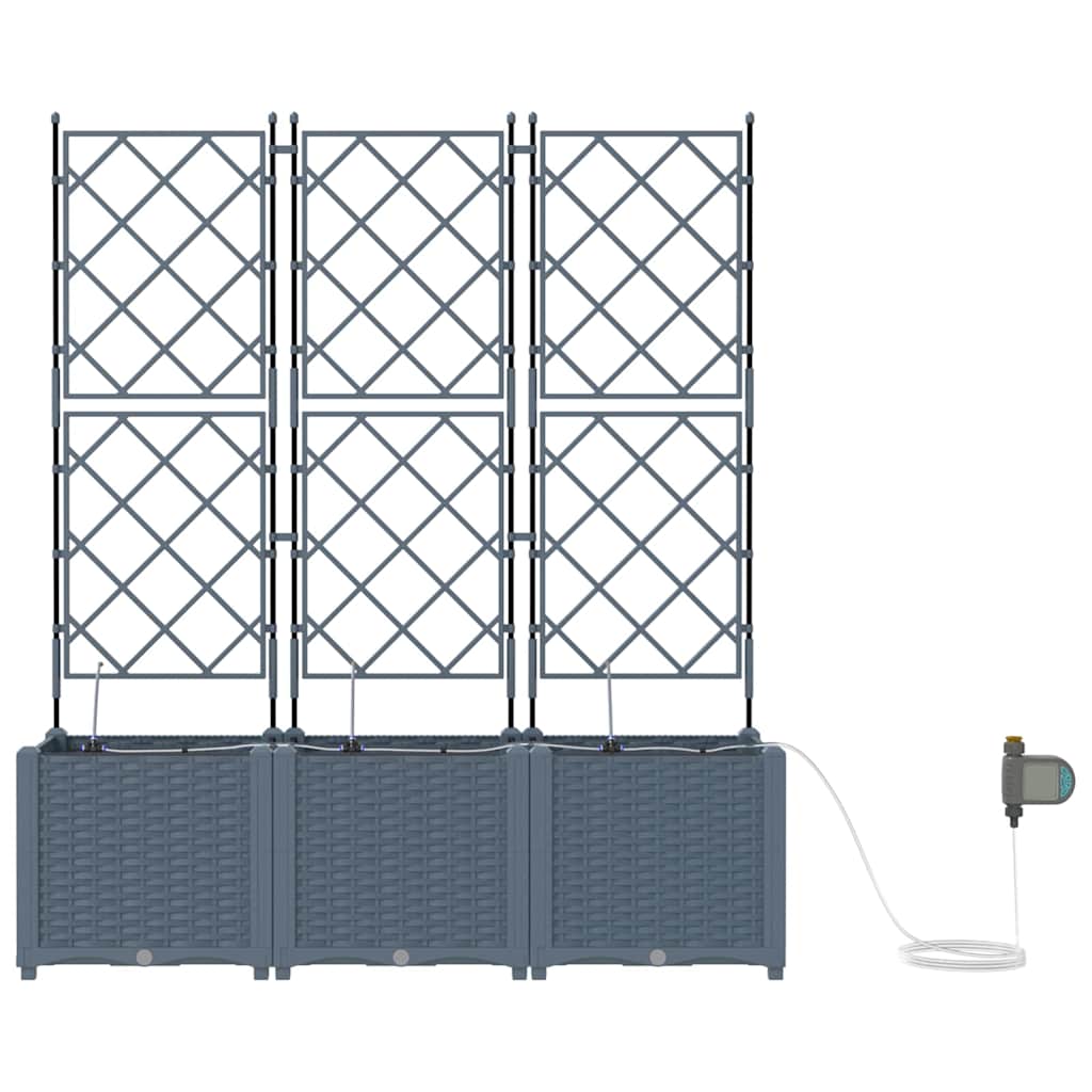 vidaXL Ζαρντινιέρες κήπου Ανοιχτό γκρι 120 x 40 x 142 cm Ατσάλι
