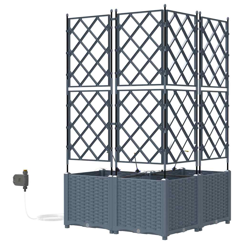 vidaXL Ζαρντινιέρες κήπου Ανοιχτό γκρι 80 x 80 x 142 cm Ατσάλι