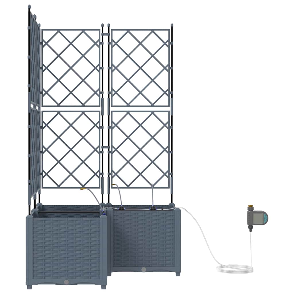 vidaXL Ζαρντινιέρες κήπου Ανοιχτό γκρι 80 x 80 x 142 cm Ατσάλι