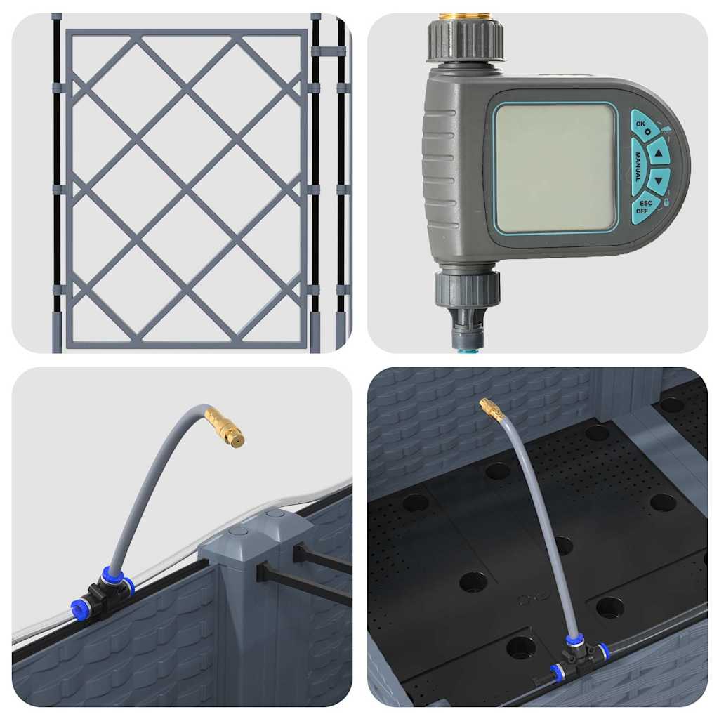 vidaXL Ζαρντινιέρες κήπου Ανοιχτό γκρι 120 x 120 x 126 cm Ατσάλι