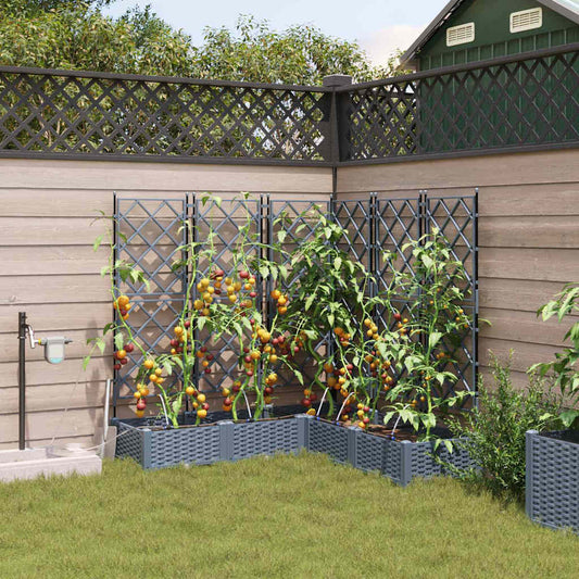 vidaXL Ζαρντινιέρες κήπου Ανοιχτό γκρι 120 x 120 x 126 cm Ατσάλι