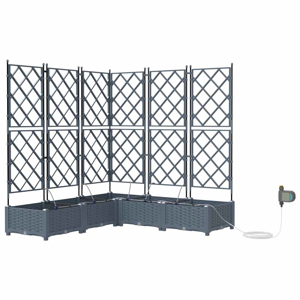 vidaXL Ζαρντινιέρες κήπου Ανοιχτό γκρι 120 x 120 x 126 cm Ατσάλι