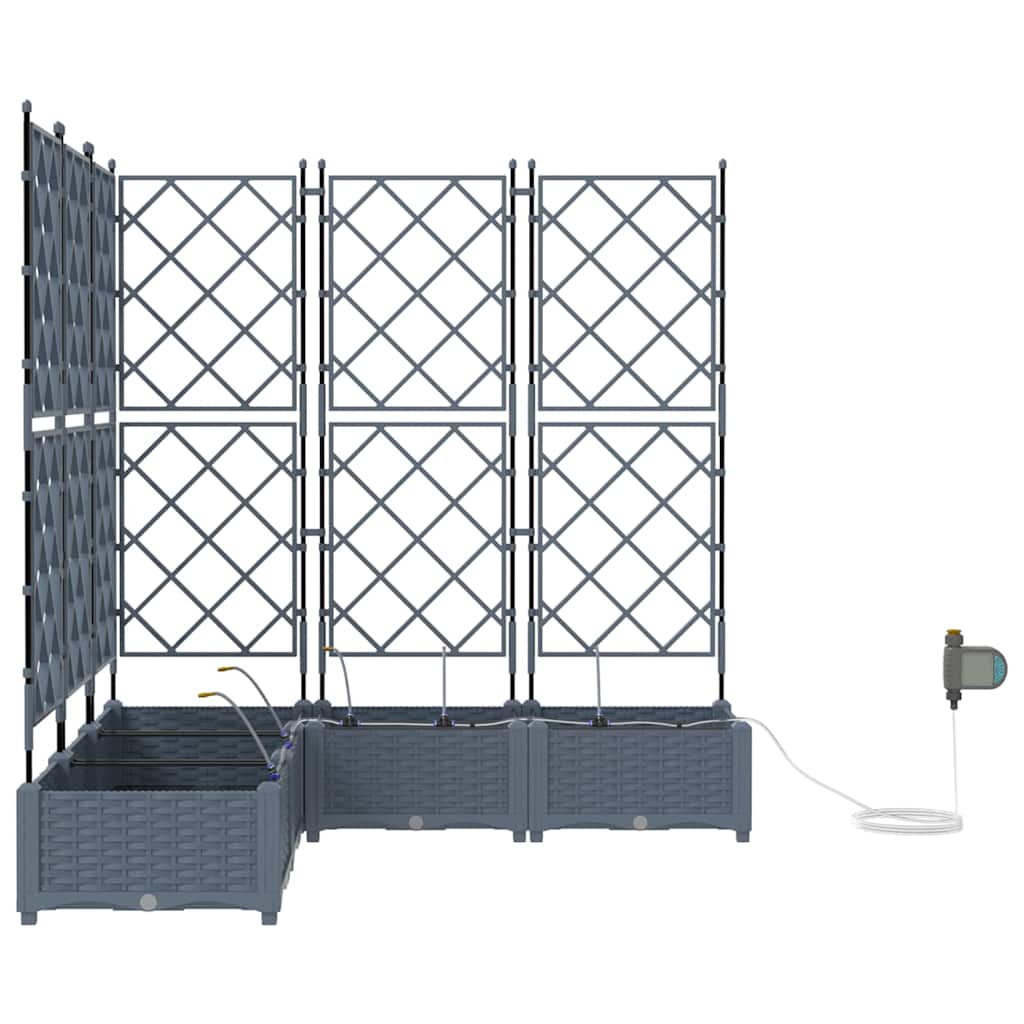 vidaXL Ζαρντινιέρες κήπου Ανοιχτό γκρι 120 x 120 x 126 cm Ατσάλι