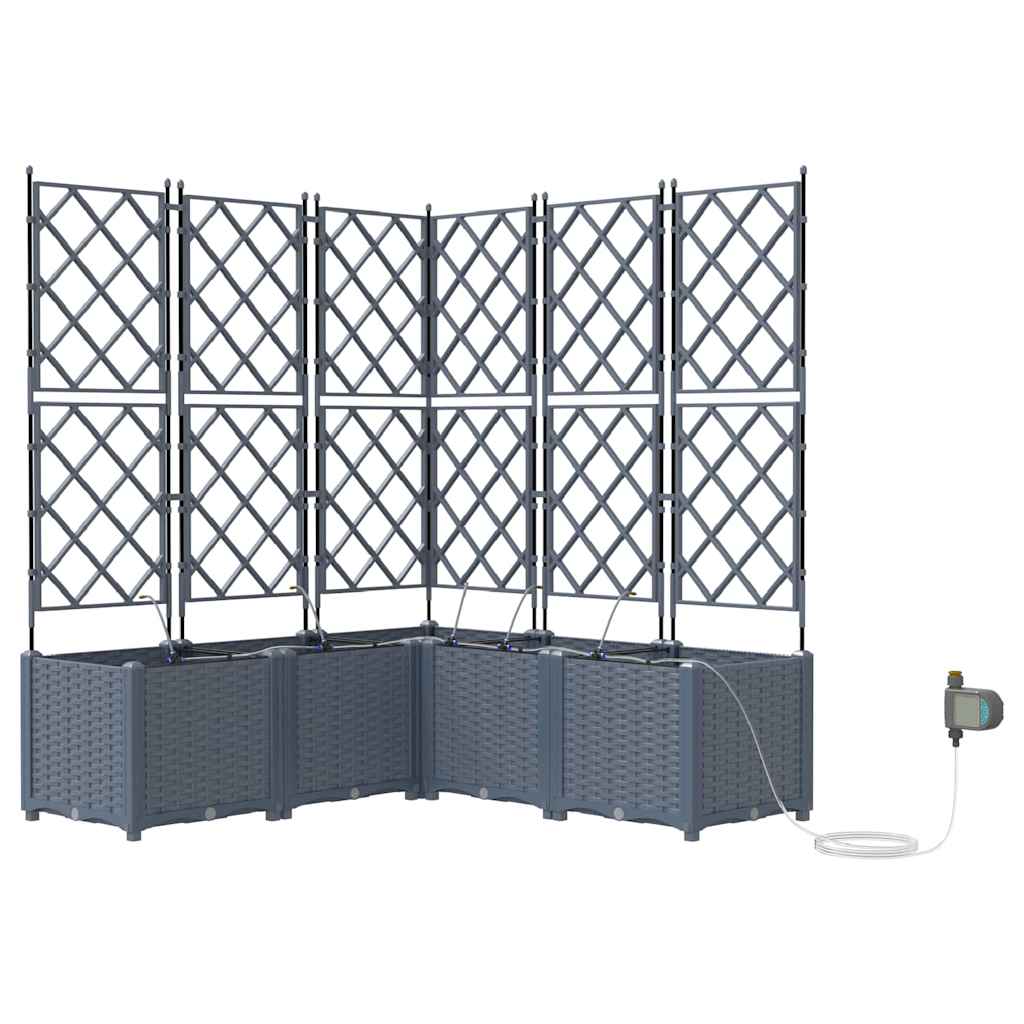 vidaXL Ζαρντινιέρες κήπου Ανοιχτό γκρι 120 x 120 x 142 cm Ατσάλι