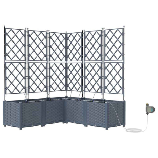 vidaXL Ζαρντινιέρες κήπου Ανοιχτό γκρι 120 x 120 x 142 cm Ατσάλι