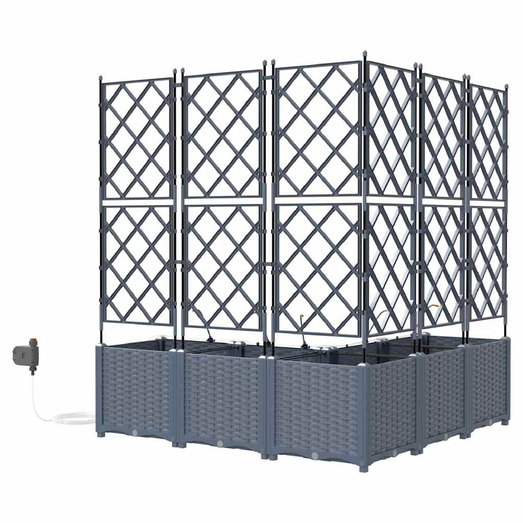 vidaXL Ζαρντινιέρες κήπου Ανοιχτό γκρι 120 x 120 x 142 cm Ατσάλι