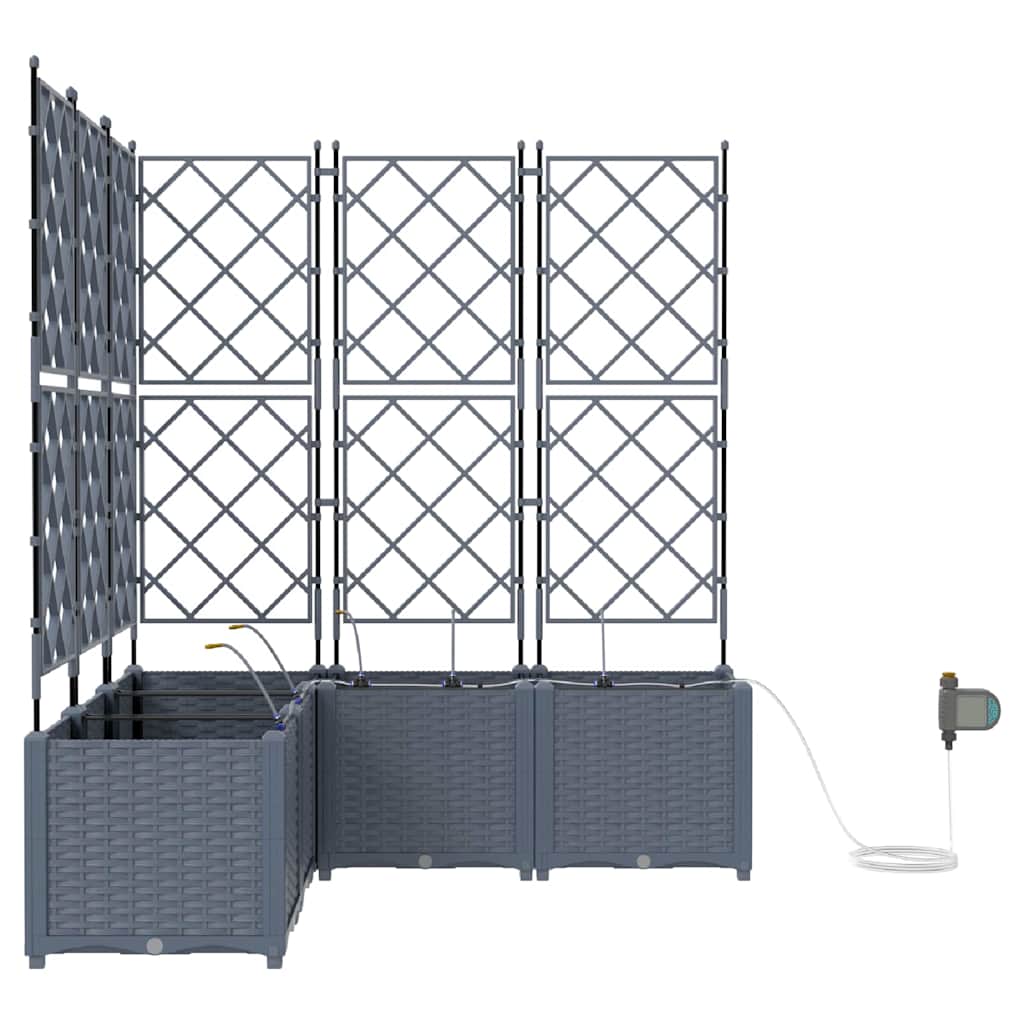 vidaXL Ζαρντινιέρες κήπου Ανοιχτό γκρι 120 x 120 x 142 cm Ατσάλι