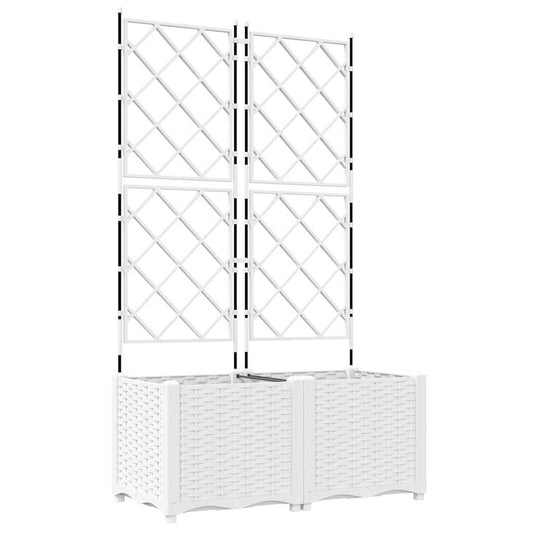 vidaXL Κηποτινάκι με Τρέλα 2 pcs Λευκό 80 x 40 x 143 εκ. PP