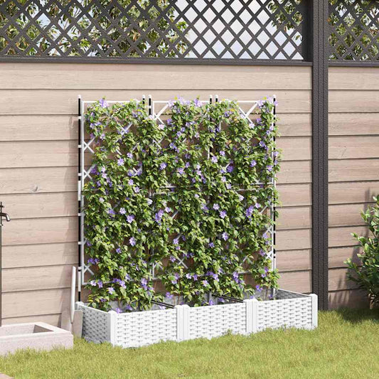 vidaXL Κηποτινάκι με Τρέλα 3 pcs Λευκό 120 x 40 x 125.5 εκ. PP