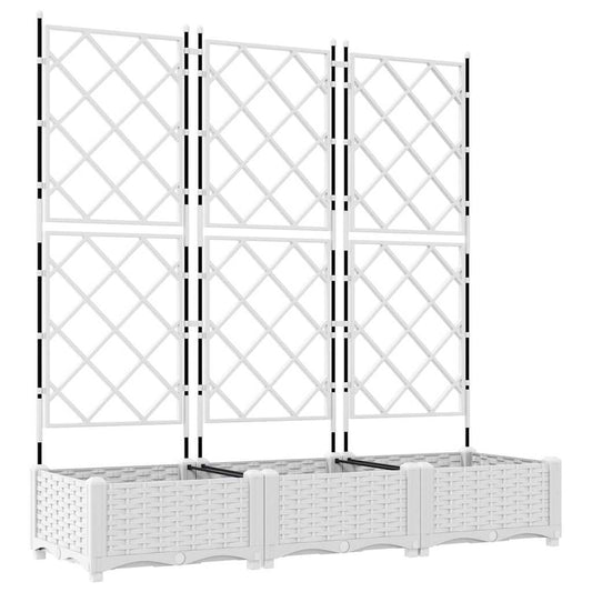 vidaXL Κηποτινάκι με Τρέλα 3 pcs Λευκό 120 x 40 x 125.5 εκ. PP