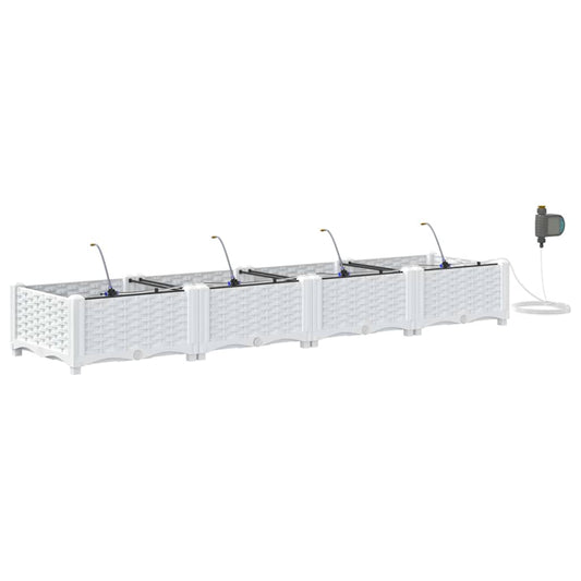vidaXL Γλάστρες Κήπου 1 τεμ Λευκό 160 x 40 x 22 cm Πλαστικό
