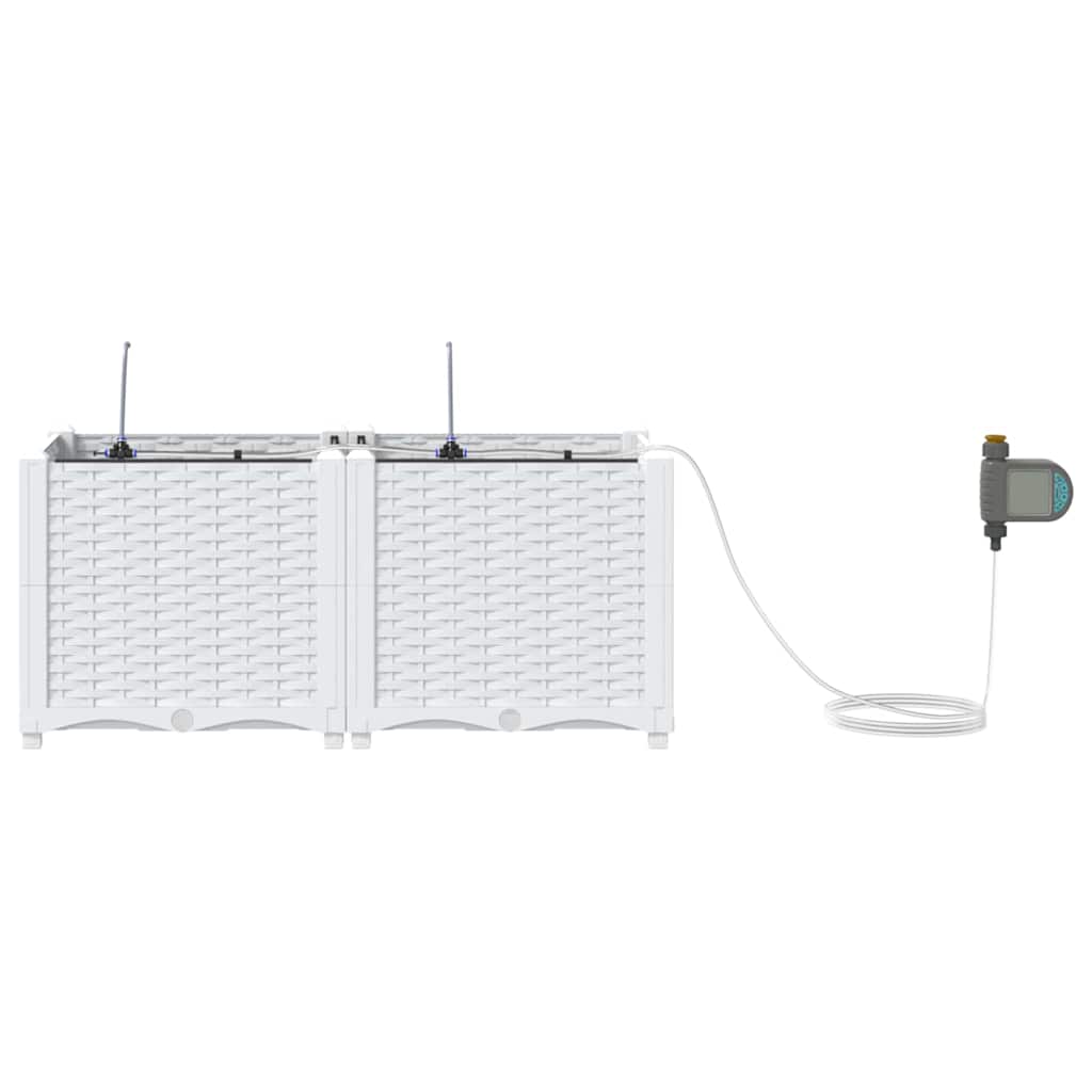 vidaXL Ζαρντινιέρες κήπου Λευκό 80 x 40 x 37.5 cm Ατσάλι