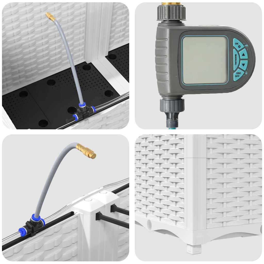 vidaXL Ζαρντινιέρες κήπου Λευκό 120 x 40 x 37.5 cm Ατσάλι