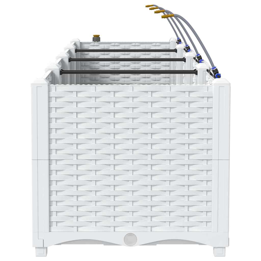 vidaXL Ζαρντινιέρες κήπου Λευκό 120 x 40 x 37.5 cm Ατσάλι