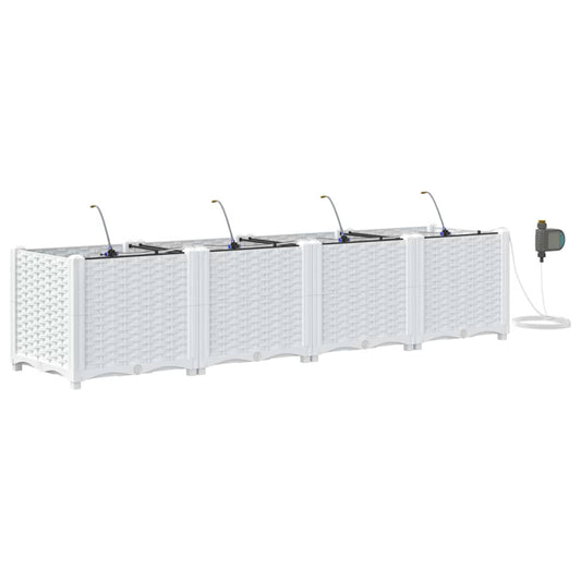 vidaXL Γλάστρες Κήπου 1 τεμ Λευκό 160 x 40 x 37.5 cm Πλαστικό