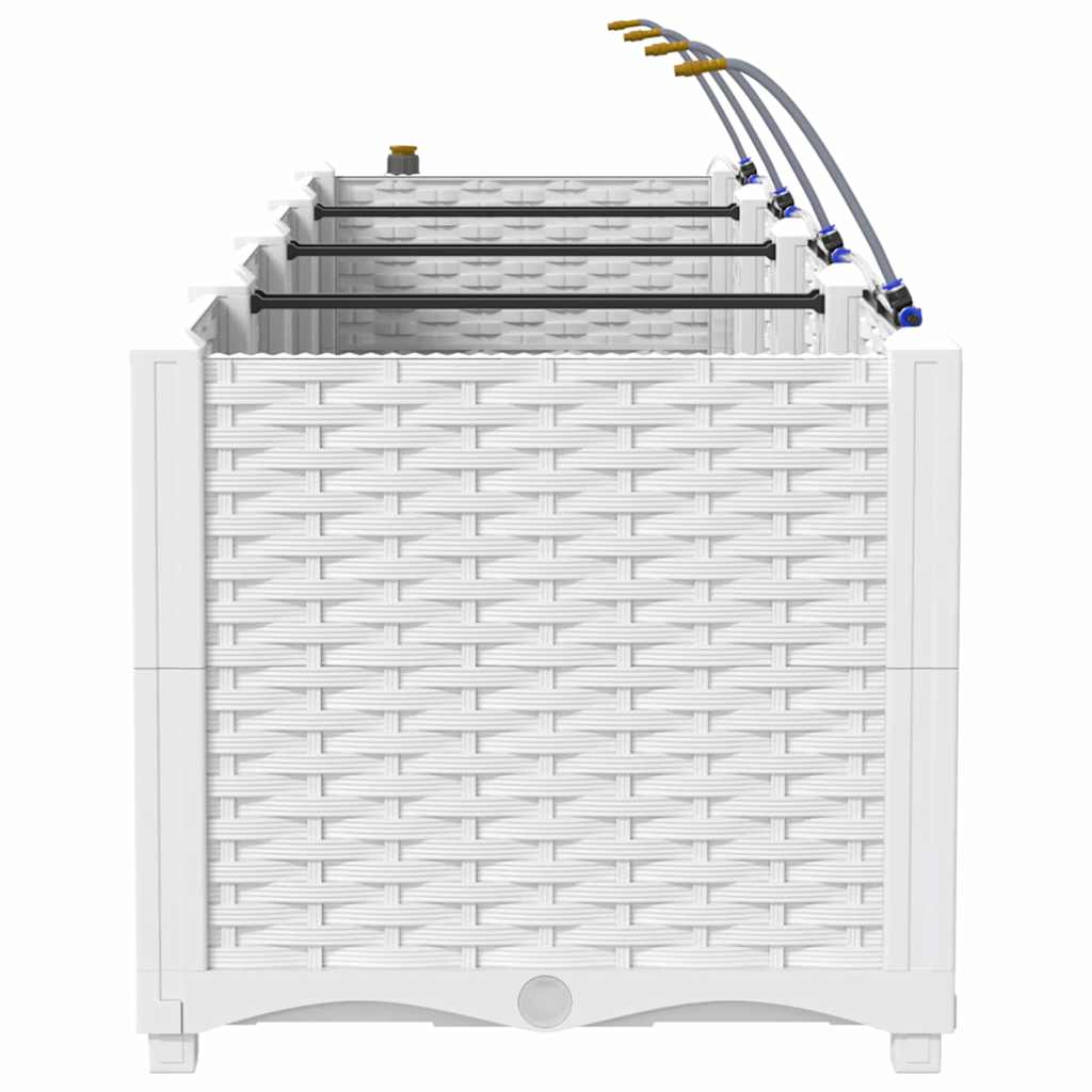 vidaXL Ζαρντινιέρες κήπου Λευκό 160 x 40 x 37.5 cm Ατσάλι