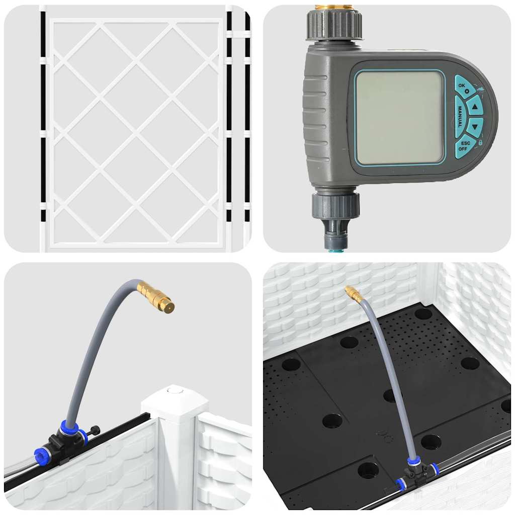 vidaXL Ζαρντινιέρες κήπου Λευκό 40 x 40 x 126 cm Ατσάλι