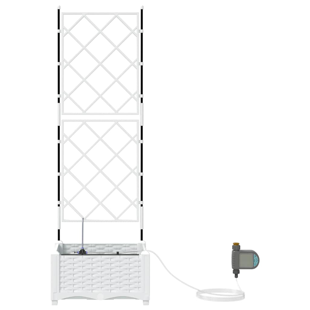 vidaXL Ζαρντινιέρες κήπου Λευκό 40 x 40 x 126 cm Ατσάλι