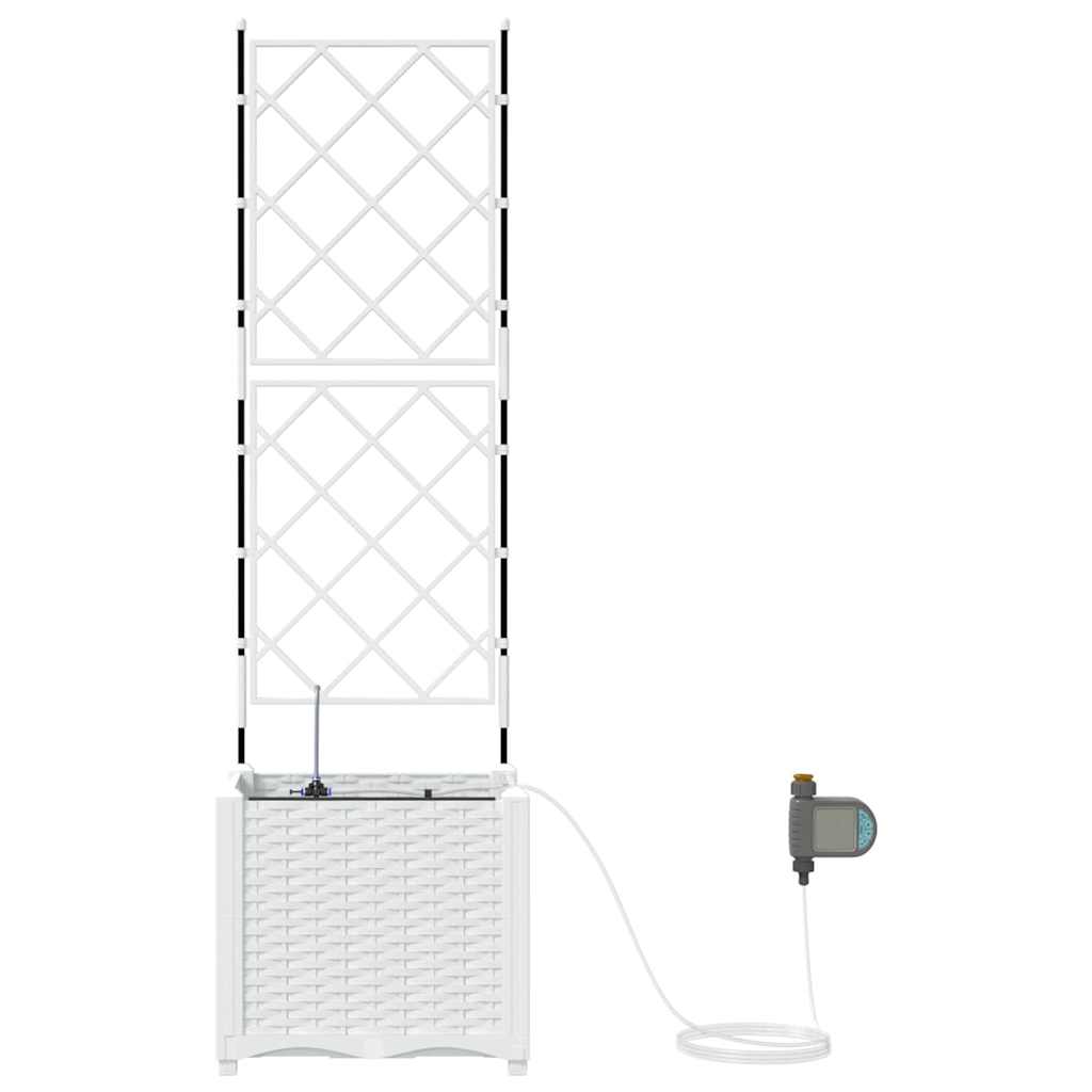 vidaXL Ζαρντινιέρες κήπου Λευκό 40 x 40 x 142 cm Ατσάλι